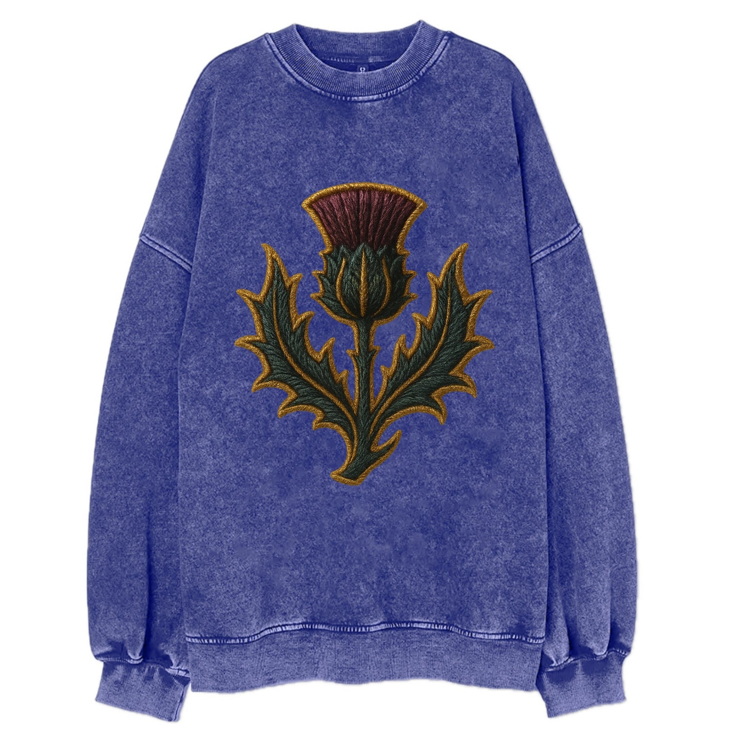Scottish Thistle  - Vintage Sweatshirt - Blue