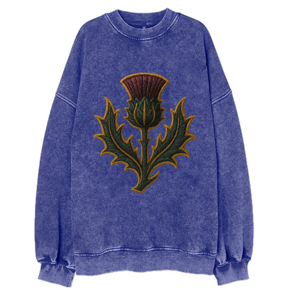 Scottish Thistle  - Vintage Sweatshirt - Blue