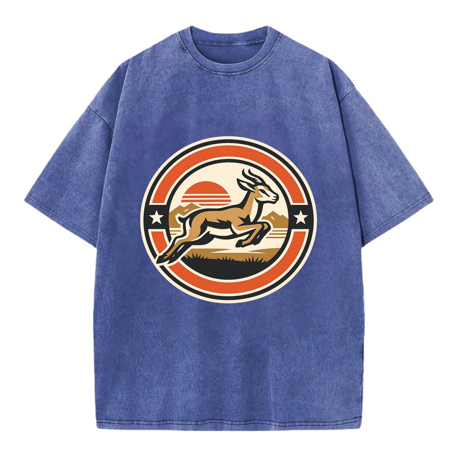 Proud Springbok Emblem - Vintage T-shirt - Blue