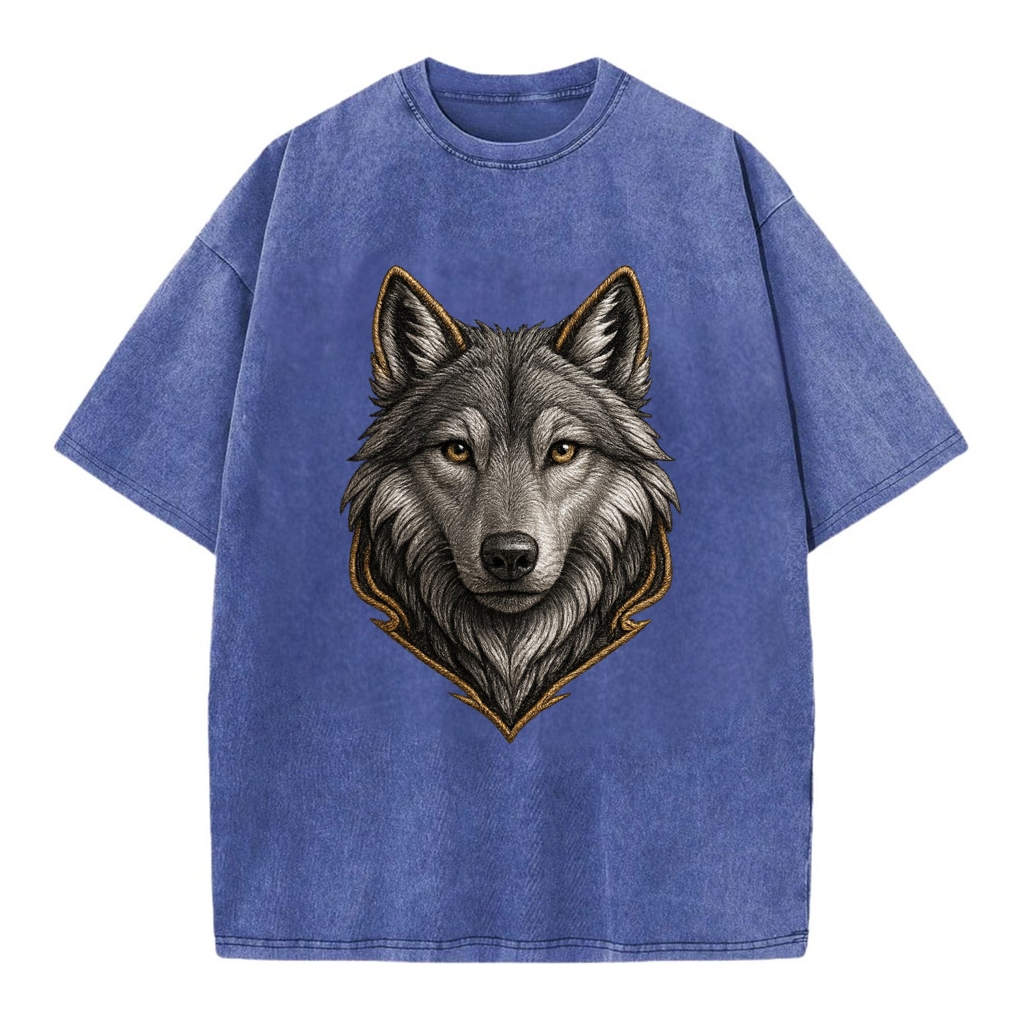 Wolf Totem  - Vintage T-shirt - Blue