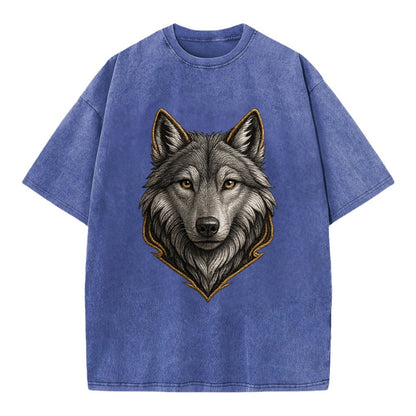 Wolf Totem  - Vintage T-shirt - Blue