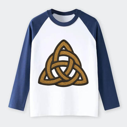 Trinity Knot  - Raglan Long Sleeve T-Shirt - Blue