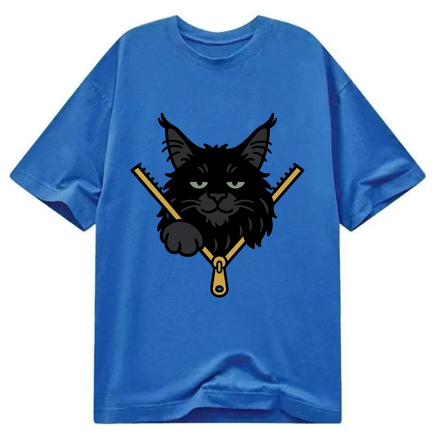 Black Maine Coon - Classic T-shirt - Blue