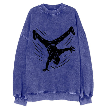 Breakdancer windmill move - Vintage Sweatshirt - Blue