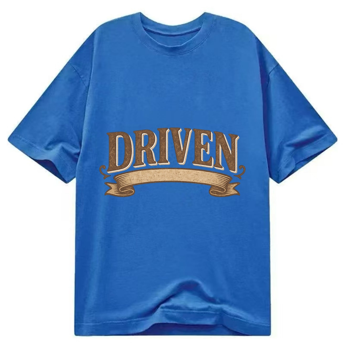 Bold typography design - "DRIVEN" - motivated, focused on goals - Classic T-shirt - Blue