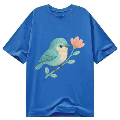 Aqua Chickadee - Classic T-shirt - Blue