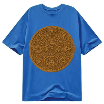 Aztec Calendar  - Classic T-shirt - Blue