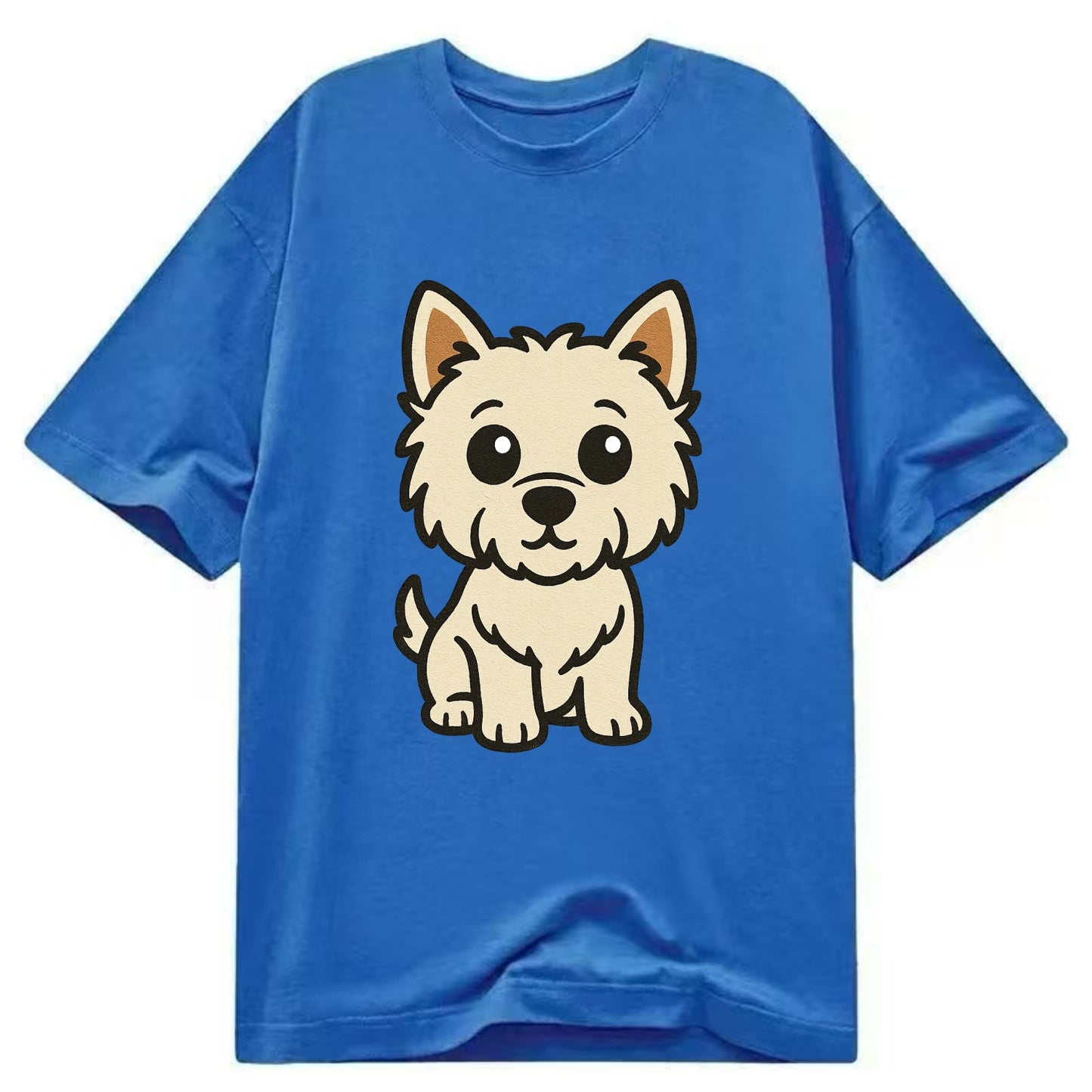 West Highland White Terrier - Alert standing pose - Classic T-shirt - Blue