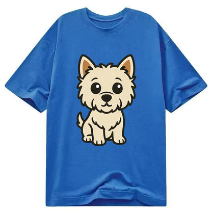 West Highland White Terrier - Alert standing pose - Classic T-shirt - Blue