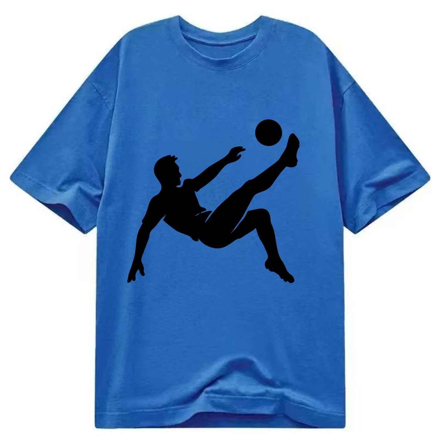 Soccer player kicking ball mid-air - Classic T-shirt - Blue