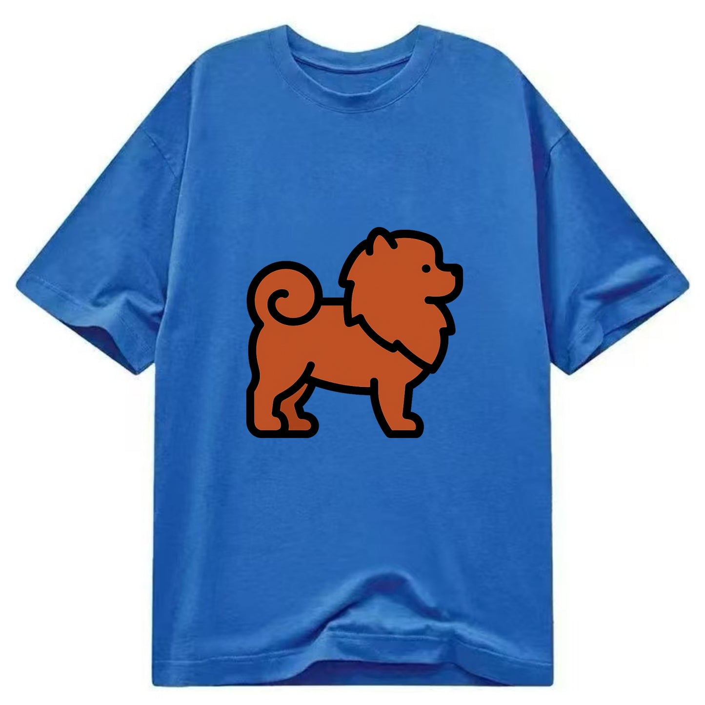 Chow Chow - Red fluffy flat side profile - Classic T-shirt - Blue