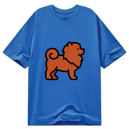 Chow Chow - Red fluffy flat side profile - Classic T-shirt - Blue