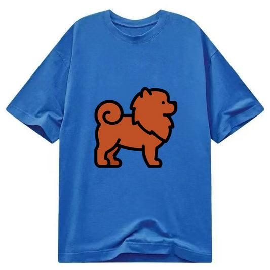 Chow Chow - Red fluffy flat side profile - Classic T-shirt - Blue