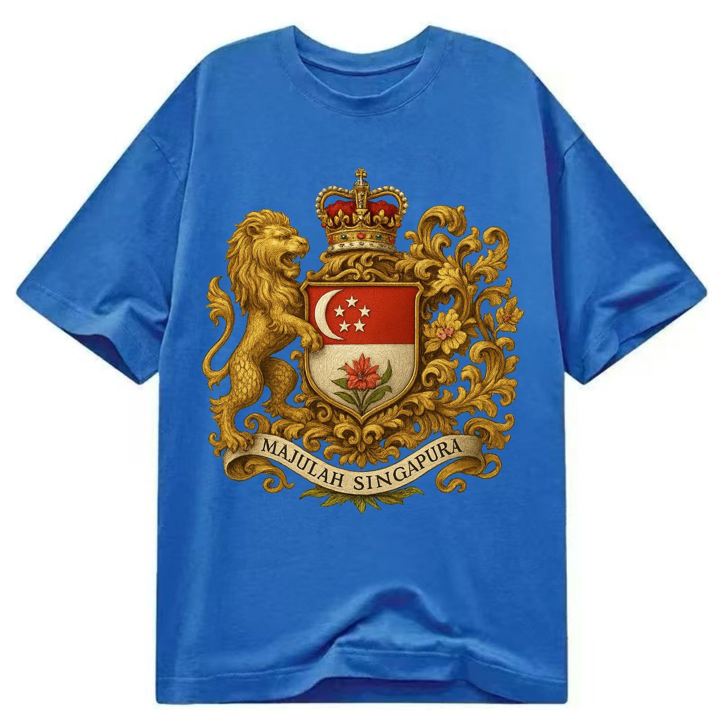 Singapore Merlion Emblem  - Classic T-shirt - Blue