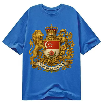 Singapore Merlion Emblem  - Classic T-shirt - Blue