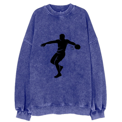 Discus thrower spinning release - Vintage Sweatshirt - Blue