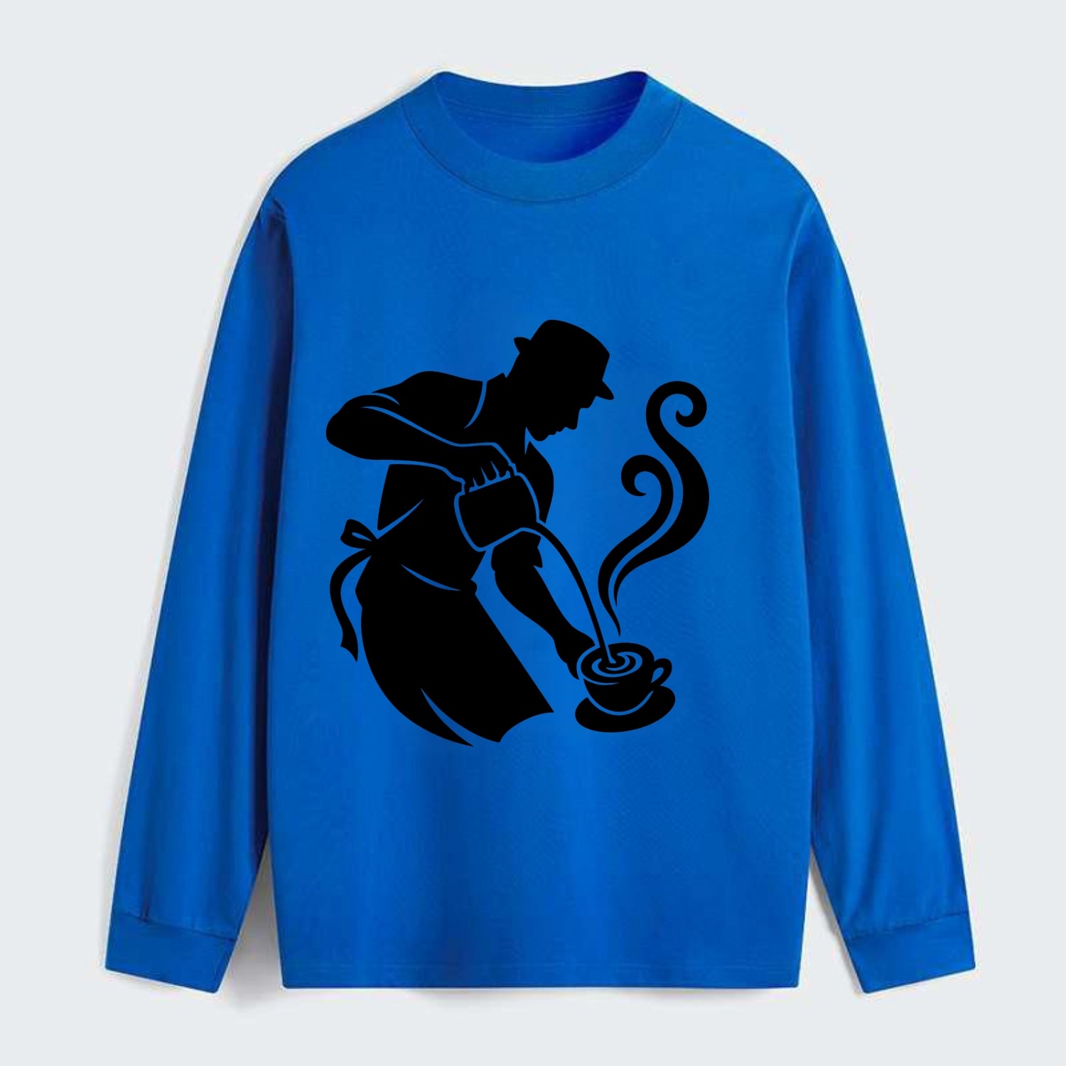 Barista creating latte art - Classic Long Sleeve Shirt - Blue