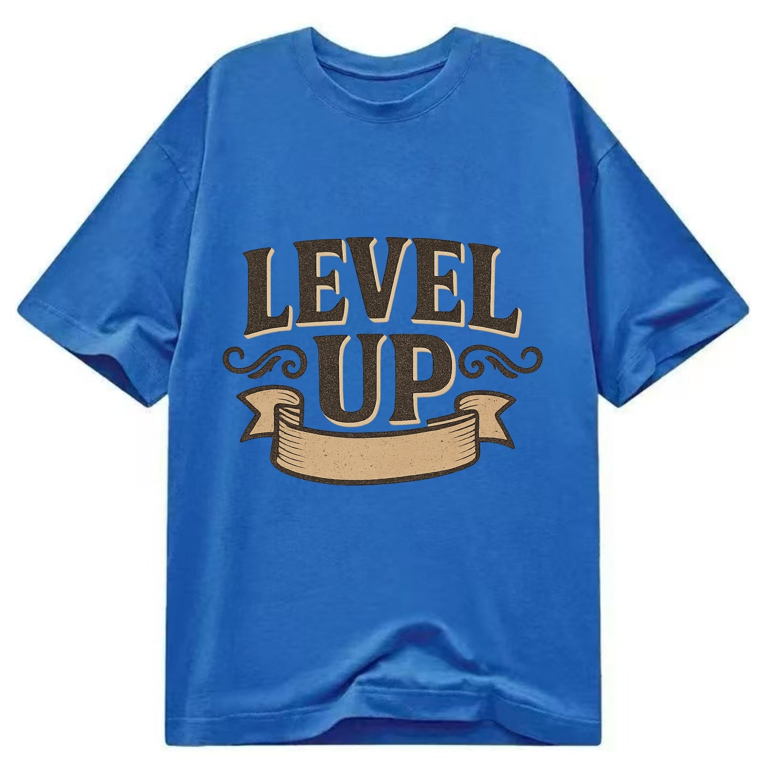 Bold typography design - "LEVEL UP" - improving, advancing, growing - Classic T-shirt - Blue