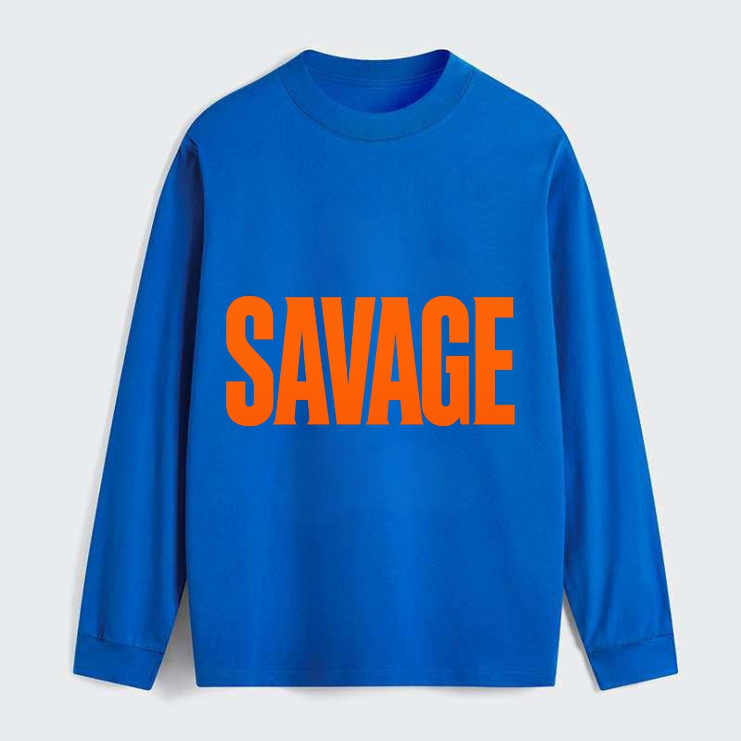 Bold typography design - "SAVAGE" - fierce attitude, taking no prisoners - Classic Long Sleeve Shirt - Blue