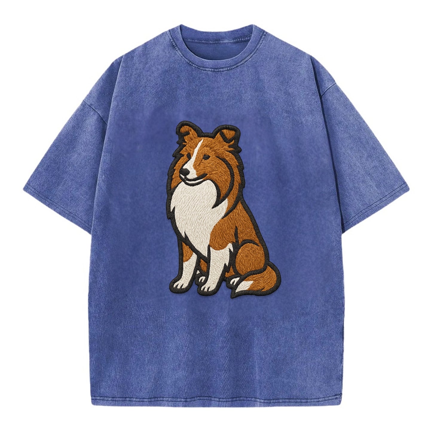 Shetland Sheepdog - Sable and white embr Vintage T-shirt - Blue