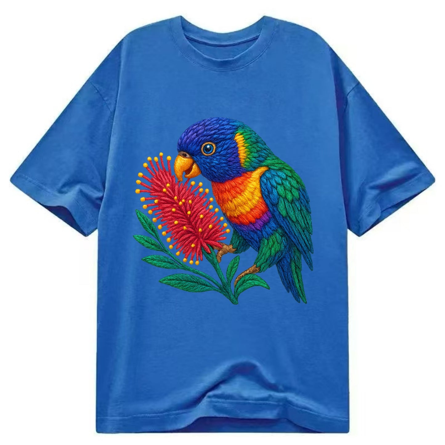 Rainbow Lorikeet Bottlebrush - Classic T-shirt - Blue