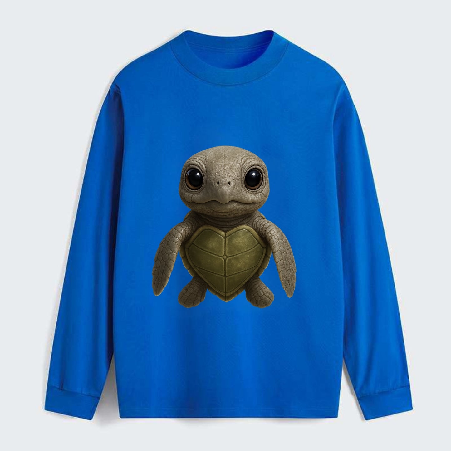 Baby Olive Ridley Turtle - olive green shell, heart-shaped carapace, - Classic Long Sleeve Shirt - Blue
