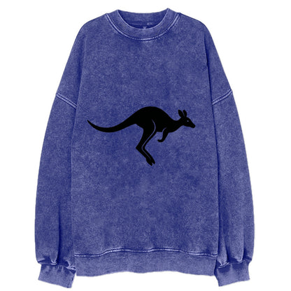 Kangaroo leaping across outback - Vintage Sweatshirt - Blue