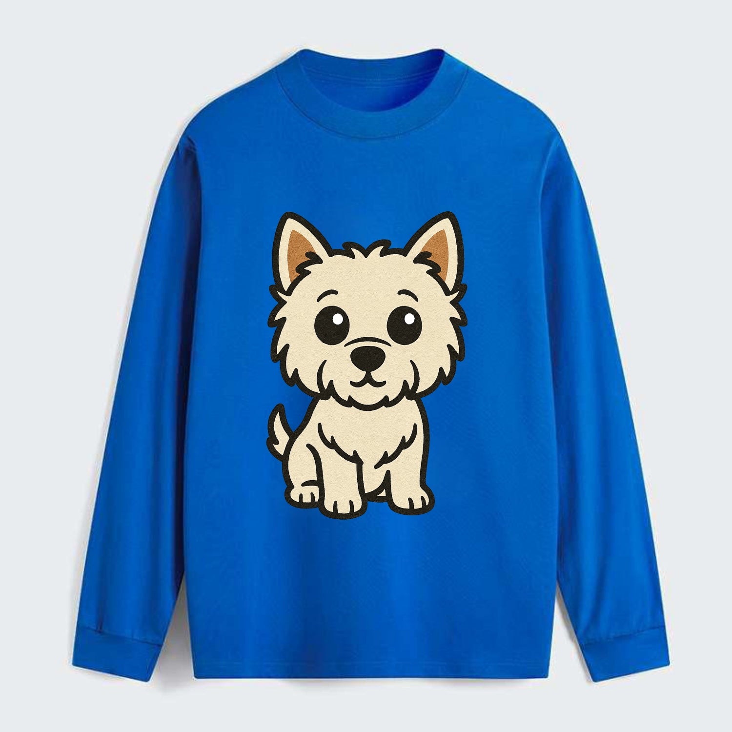 West Highland White Terrier - Alert standing pose - Classic Long Sleeve Shirt - Blue
