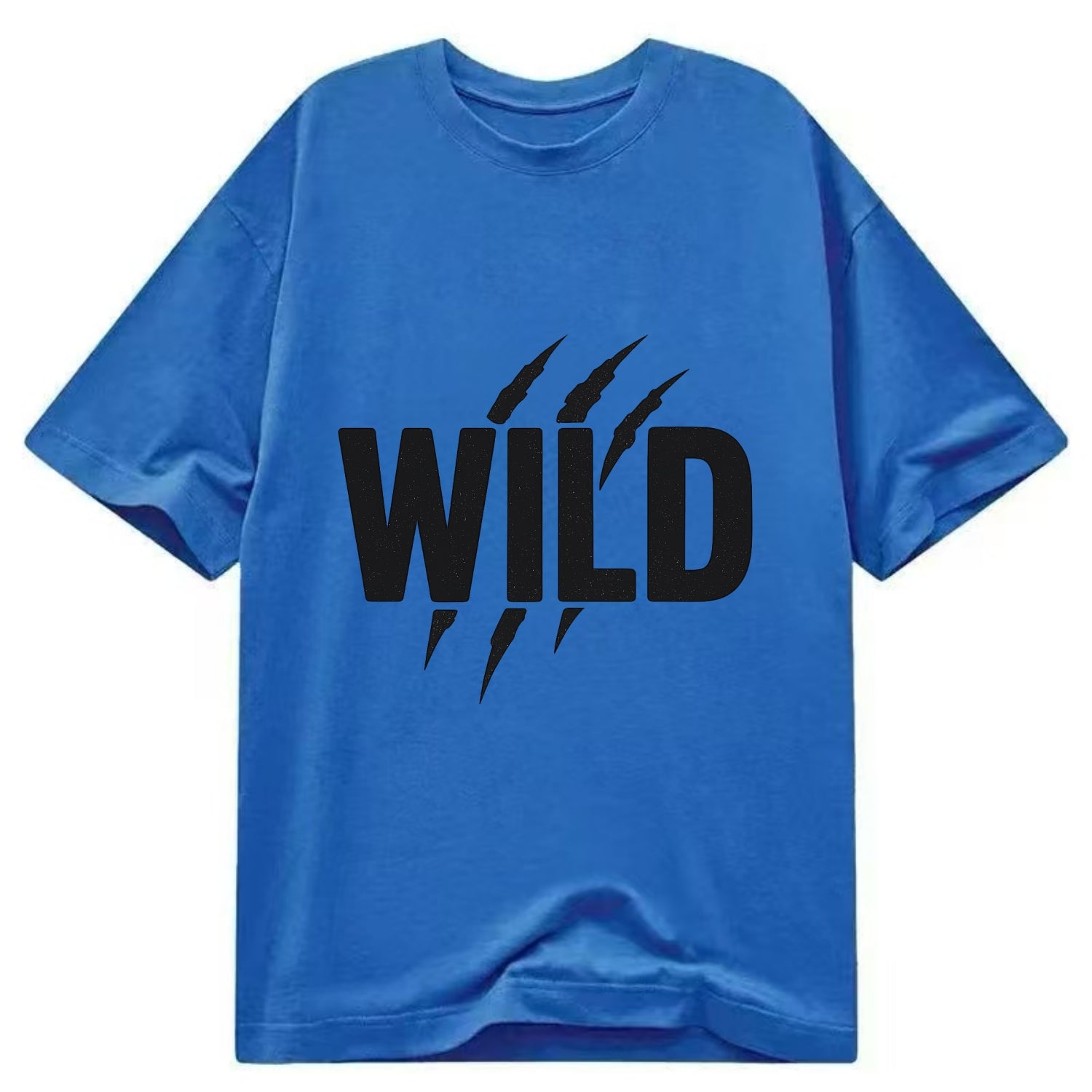 Bold typography design - "WILD" - untamed, natural, free - Classic T-shirt - Blue