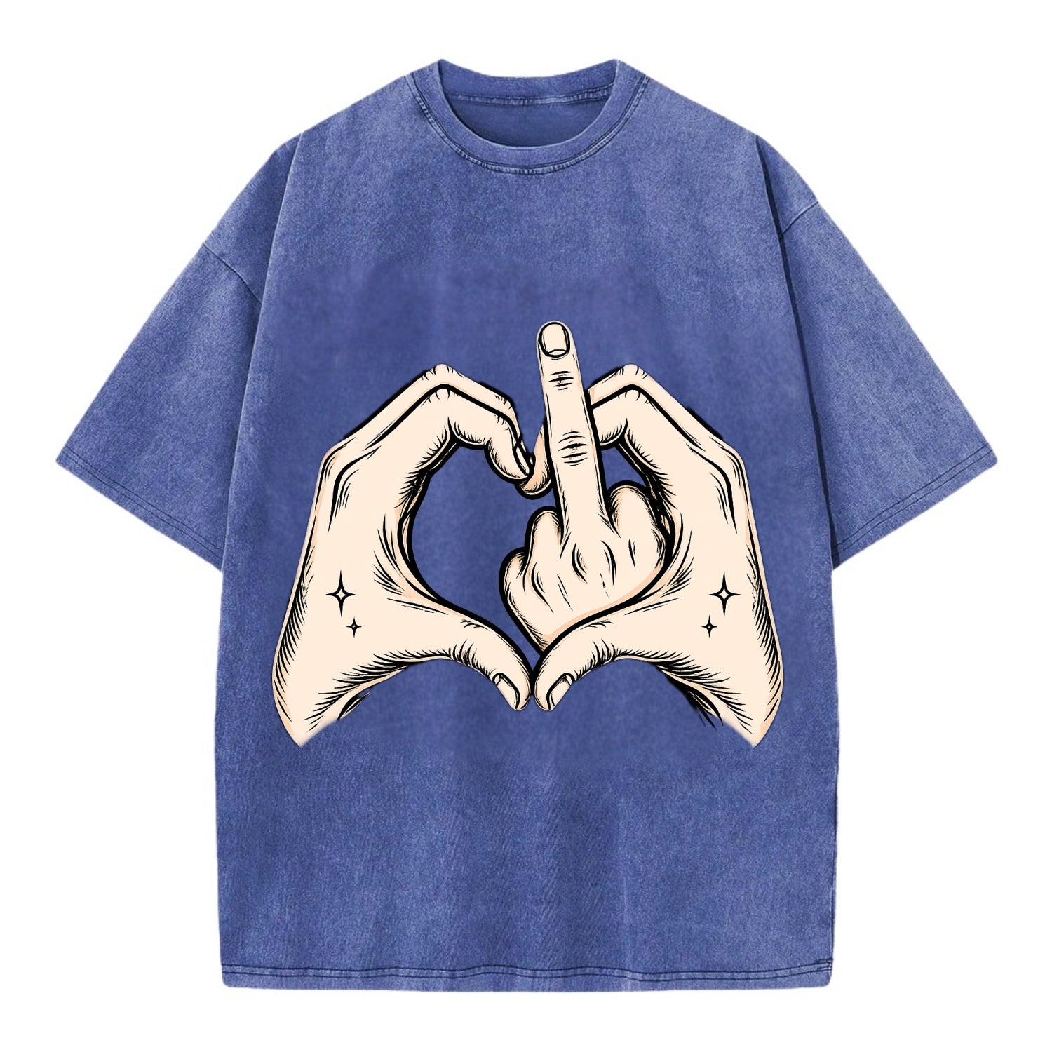 Love You Symbol - Vintage T-shirt - Blue