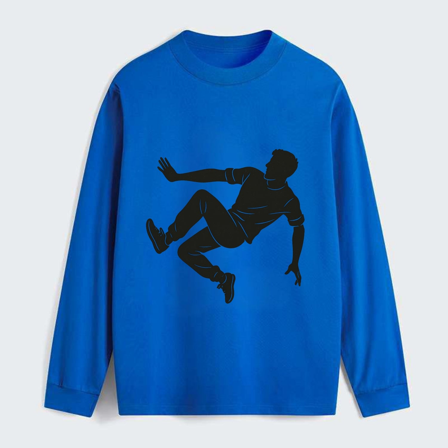 Parkour athlete wall run - Classic Long Sleeve Shirt - Blue