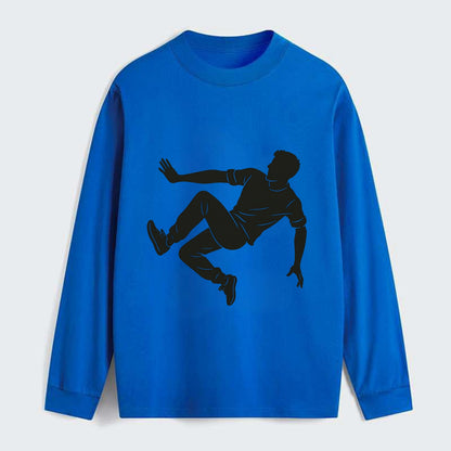 Parkour athlete wall run - Classic Long Sleeve Shirt - Blue