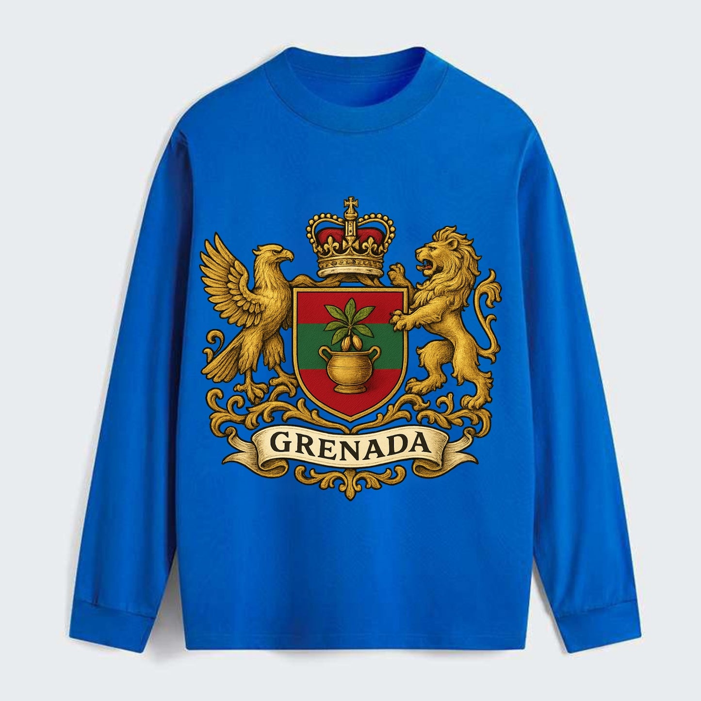 Grenada Heritage Badge  - Classic Long Sleeve Shirt - Blue