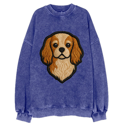 Cavalier King Charles Spaniel - Modern g - Vintage Sweatshirt - Blue