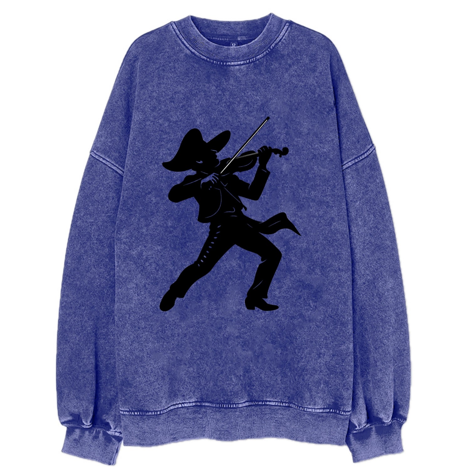 Mariachi violinist passionate performance - Vintage Sweatshirt - Blue