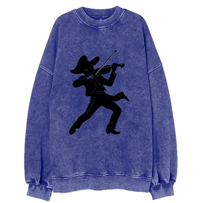 Mariachi violinist passionate performance - Vintage Sweatshirt - Blue