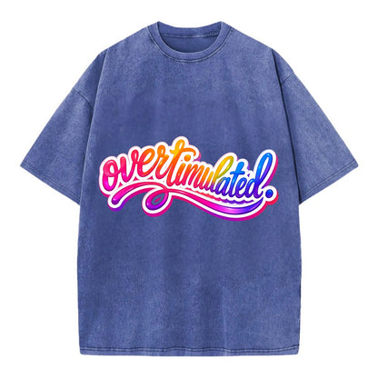 Overstimulated - Vintage T-shirt - Blue