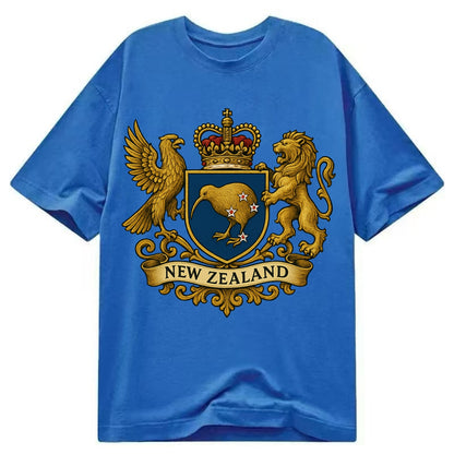 New Zealand Heritage Badge  - Classic T-shirt - Blue