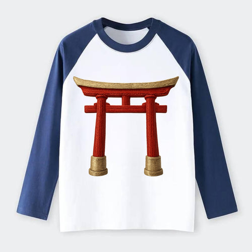 Japanese Torii Gate  - Raglan Long Sleeve T-Shirt
