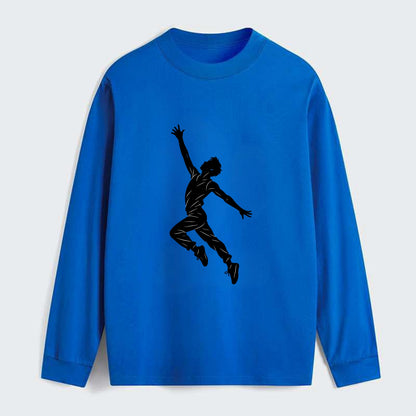 Modern dancer reaching skyward - Classic Long Sleeve Shirt - Blue