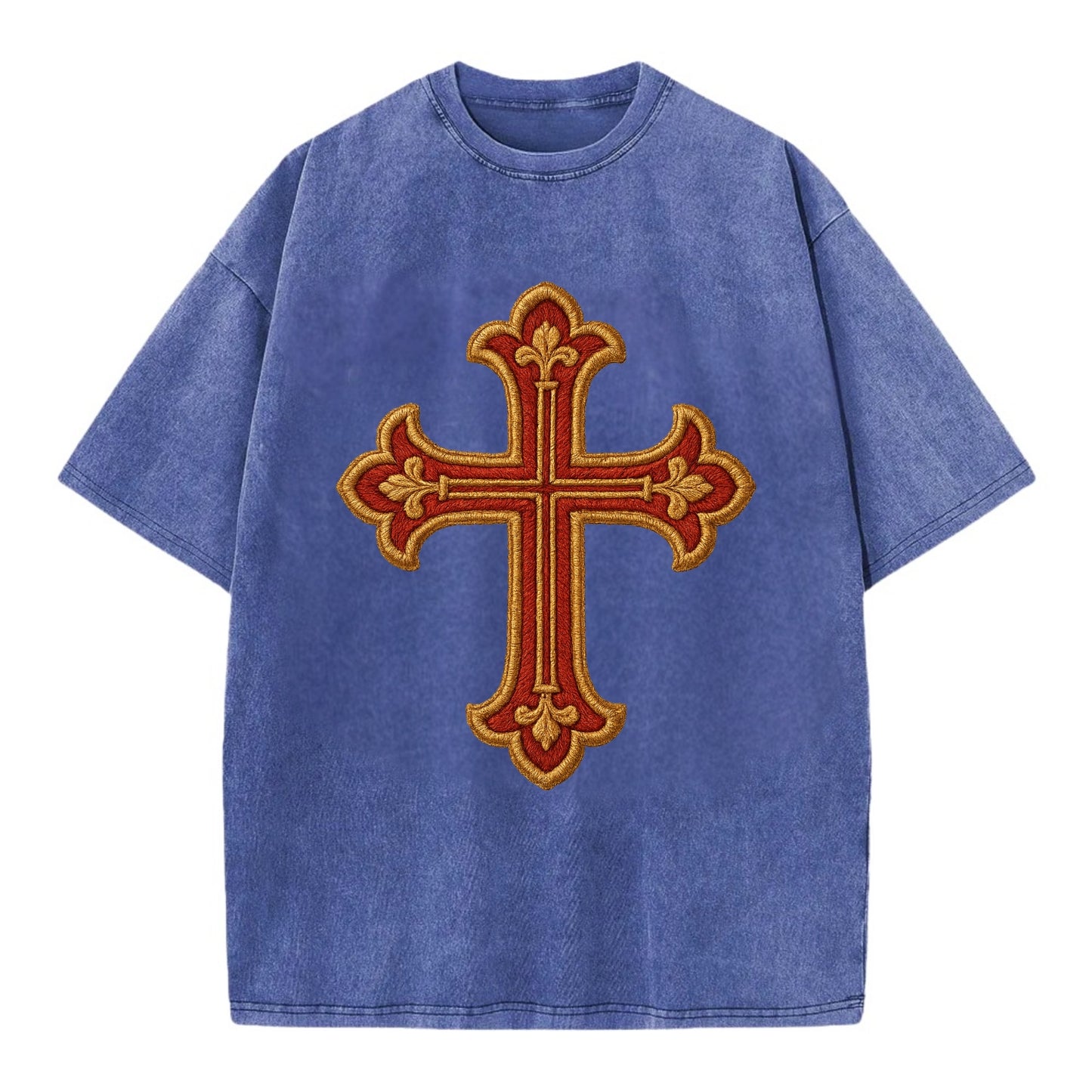 Armenian Cross - Vintage T-shirt - Blue