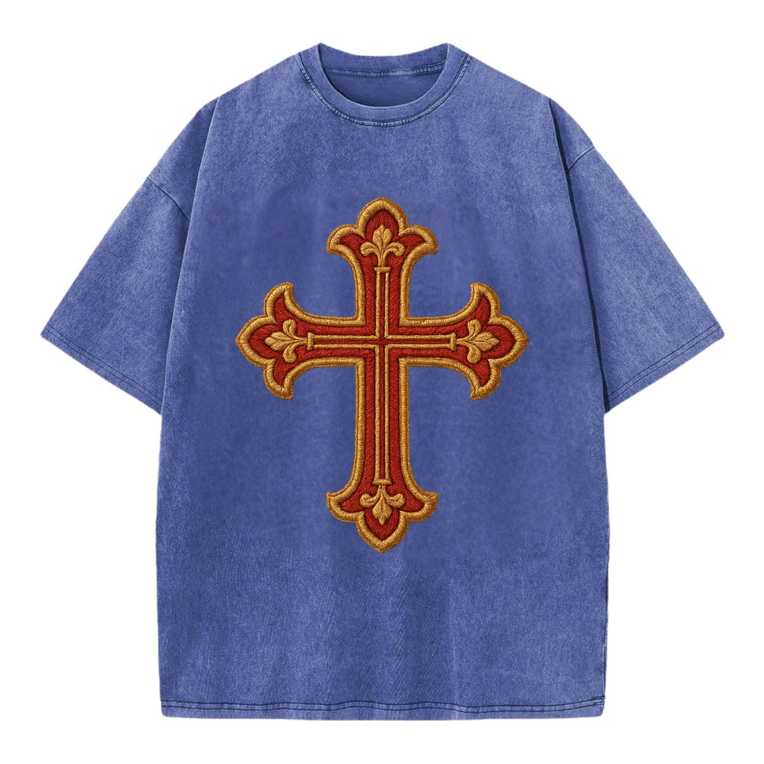 Armenian Cross - Vintage T-shirt - Blue