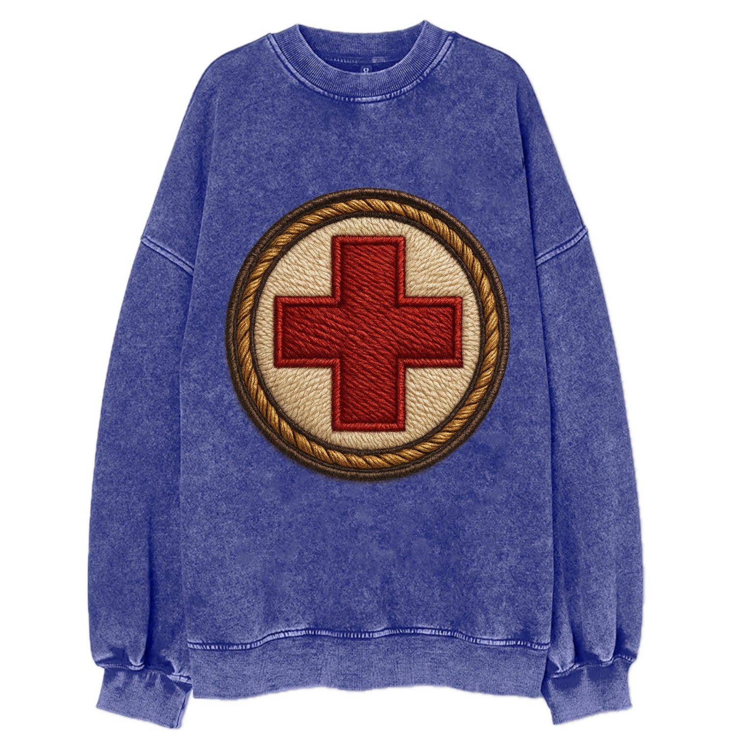Medical Cross  - Vintage Sweatshirt - Blue