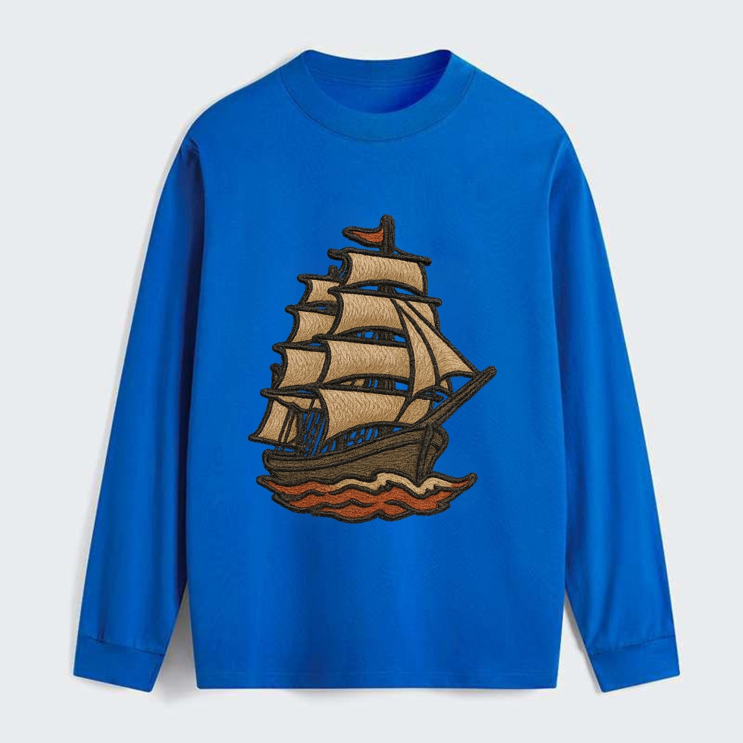 Sailing Ship  - Classic Long Sleeve Shirt - Blue