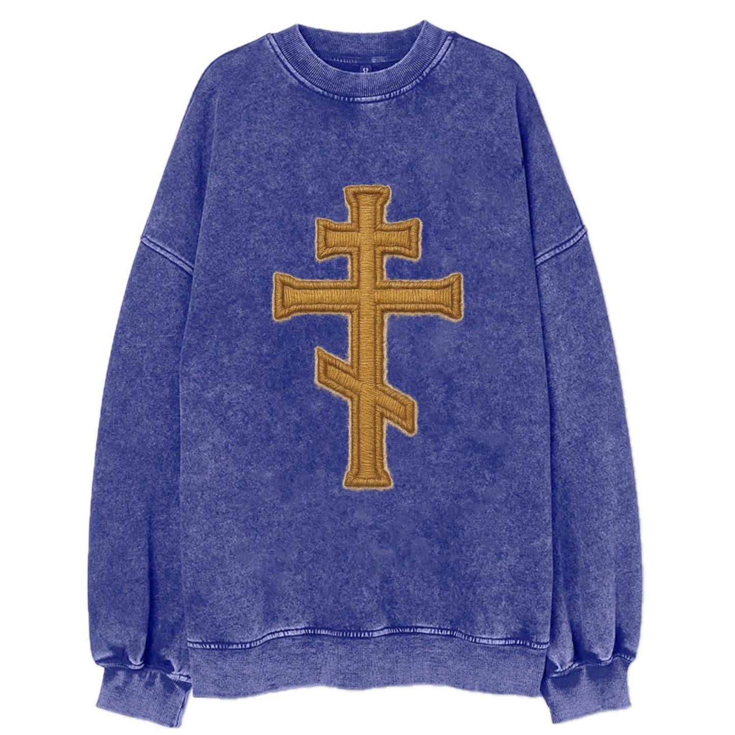 Orthodox Cross  - Vintage Sweatshirt - Blue