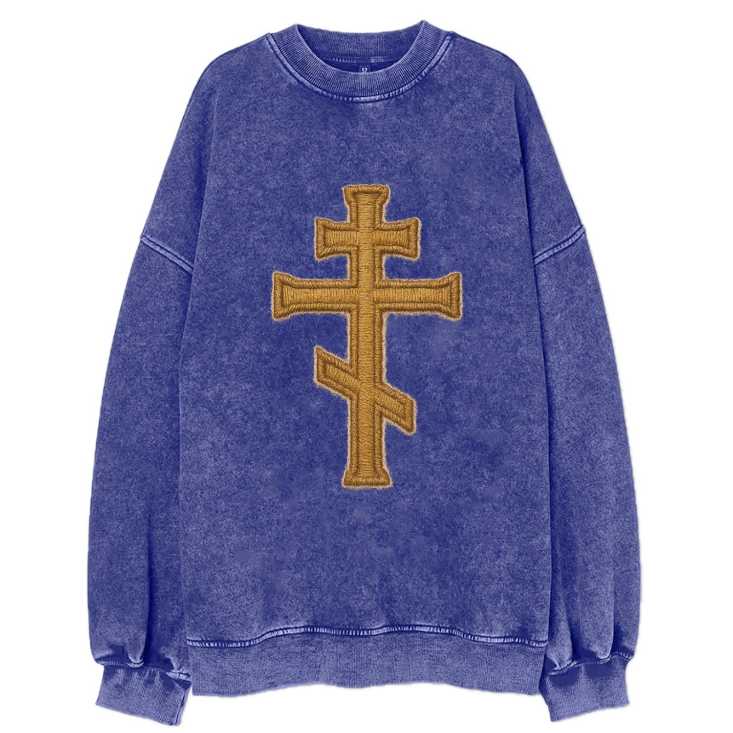 Orthodox Cross  - Vintage Sweatshirt - Blue