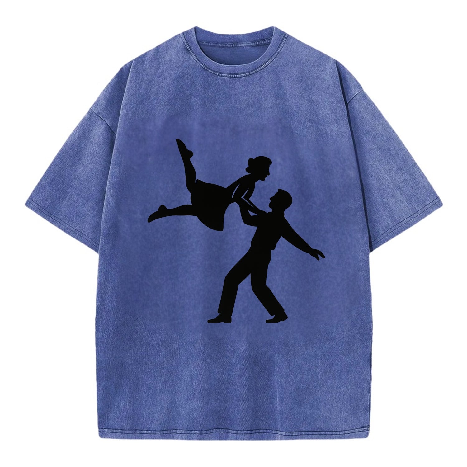 Swing dancers aerial lift - Vintage T-shirt - Blue