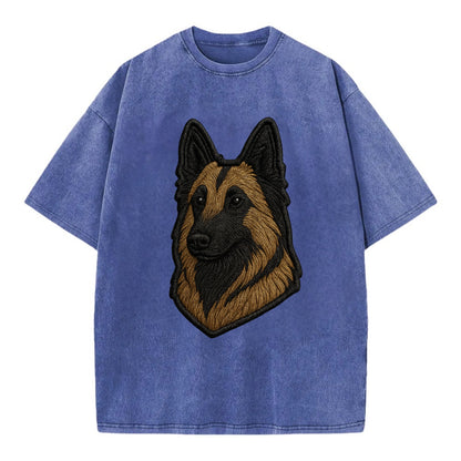 Belgian Tervuren - Trendy shepherd desig - Vintage T-shirt - Blue