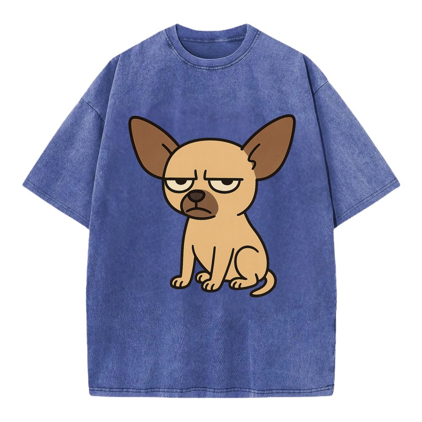 The Chihuahua Judging Silently - Vintage T-shirt - Blue