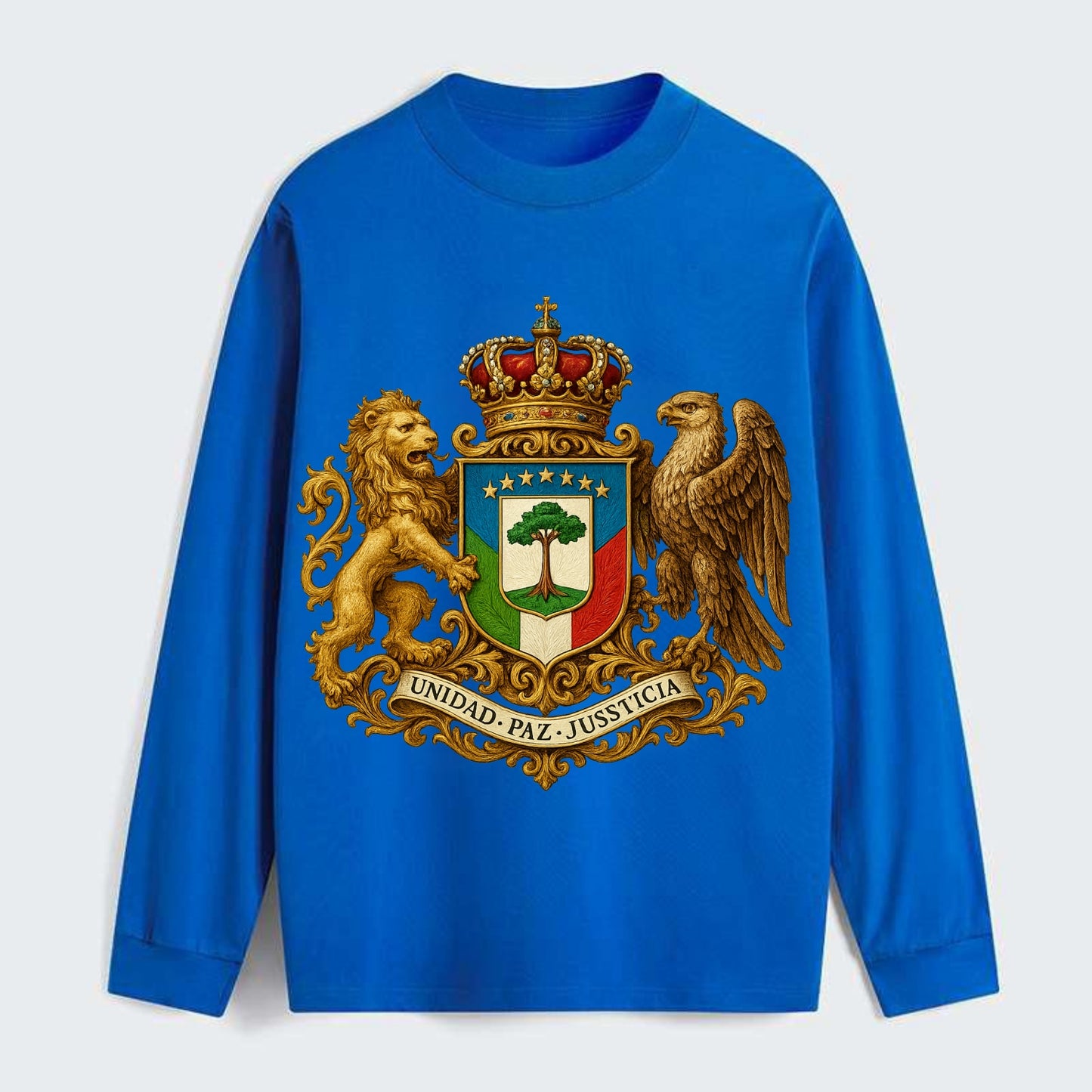 Equatorial Guinea Silk Cotton Tree Emblem - Classic Long Sleeve Shirt - Blue